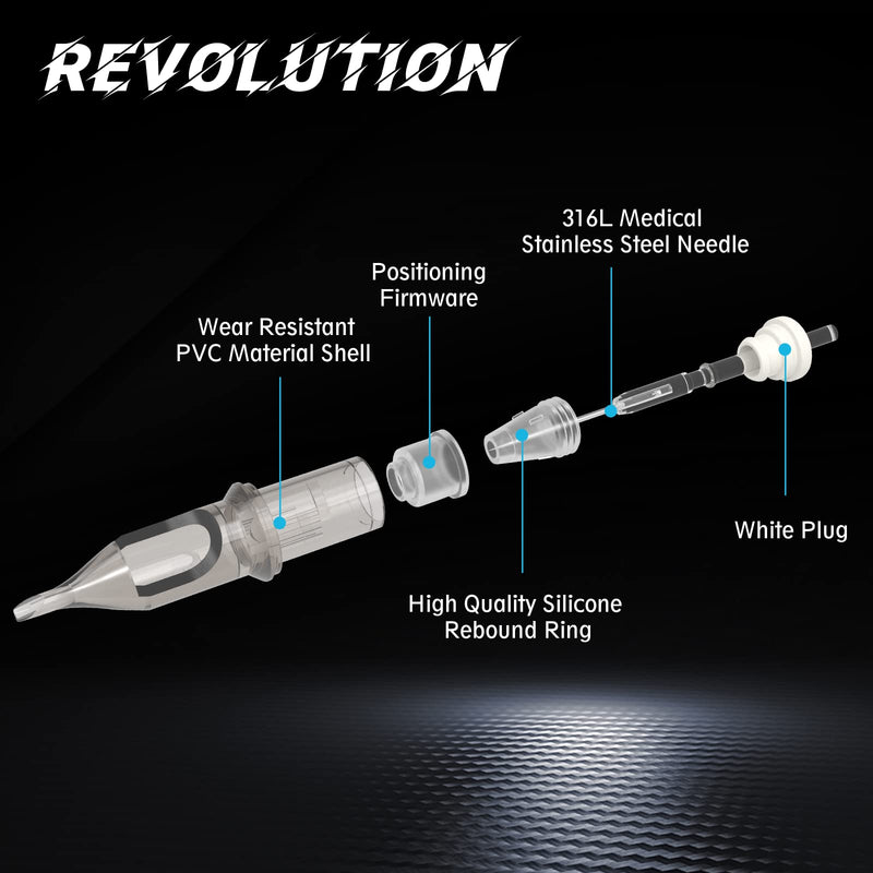 [Australia] - EZ Tattoo Cartridge Needles - 20Pcs #12 (7RL) Standard Round Liner Disposable Tattoo Needles Cartridges for Rotary Tattoo Machine Pen Gun - Revolution 1207RL 