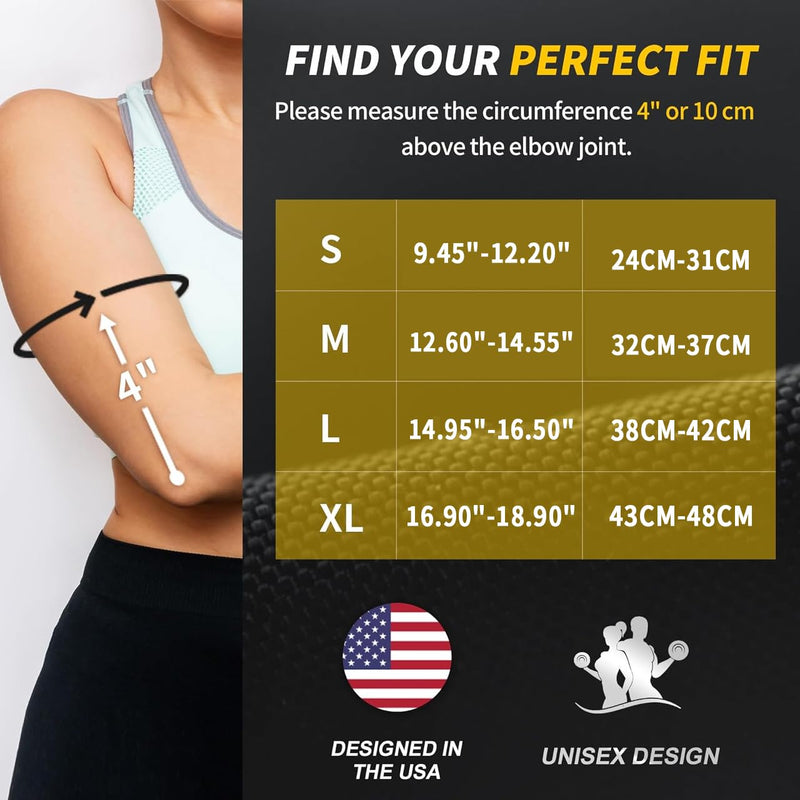[Australia] - CAMBIVO 2 Pack Tennis Elbow Brace for Tendonitis and Tennis Elbow,Golfers Elbow, Arm Compression Sleeves for Women and Men, Bíceps Support Sleeve for Weightlifting, Basketball and Workout Large Grey 