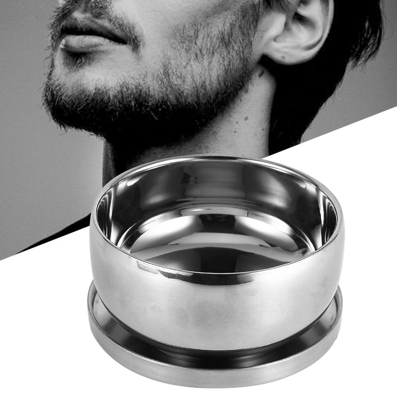 [Australia] - Bowl for storing shaving soap with lid for beard brush, bowl made of stainless steel shave shaving cup 