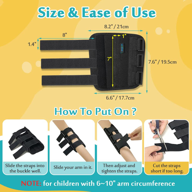 Pediatric Elbow Brace Splint Child Kids Arm Immobilizer Cubital Tunnel Syndrome Ulnar Nerve Entrapment Toddler Anti Thumb Stop Finger Sucking Arm Restraint Brace (2 PCS)