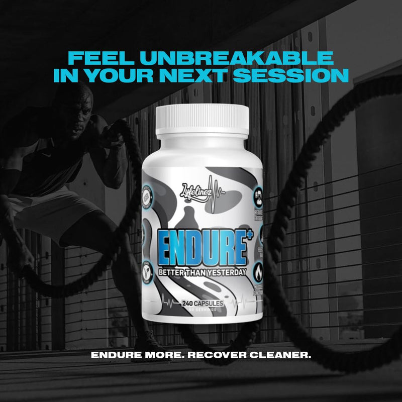 Endure+ Multi-Pathway Lactic Acid Buffer & Electrolyte Complex for Hybrid Athletes | Aquamin® Marine Minerals, Magnesium, B12 & Ginger | Muscle Function, Hydration, Fatigue Resistance | 240 Capsules