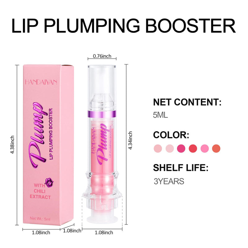 Erinde 3 Colors Lip Plumping Booster, Spicy Lip Plumper Gloss Lip Plumping Oil, Ultra-Hydrating & Nourishing Plump and Pout Lip Plumper, Glossy Finish Fuller Natural Lip Gloss for Women Girls 3PCS-#04#05#06