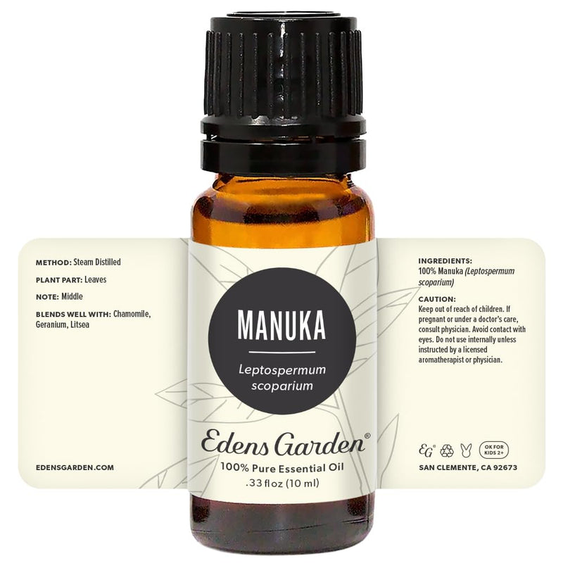 Edens Garden Manuka Essential Oil- 100% Pure Premium Grade, Undiluted, Natural, Therapeutic, Aromatherapy, The Best for Diffuser, Skin, Hair, Kid Safe 10 ml (.33 fl oz) 0.33 Fl Oz (Pack of 1)