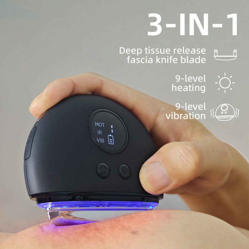 [Australia] - NHO Electric Fascia Knife, Heating and Vibration, Muscle Scraper Tool, Fascia Blaster, Fascia Tool Massage Tools for Deep Tissue, IASTM, Trigger Point Massage Tool, Gua Sha, Myofascial Release Tool 