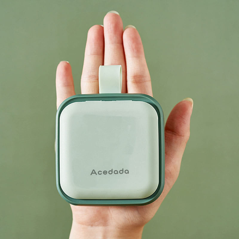[Australia] - Small Pill Case, Cute Pill Box - Acedada Travel Daily Pill Organizer, Portable Pretty Pill Container for Purse Pocket, Compact Medicine Holder for Vitamins, Fish Oils, Supplements, Green 