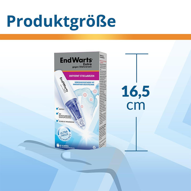 [Australia] - EndWarts EXTRA: Treat stalked warts, icing agent for treating stalked warts on the neck, chest and armpits, 9 disposable tips & 9 plasters, patches, spray 
