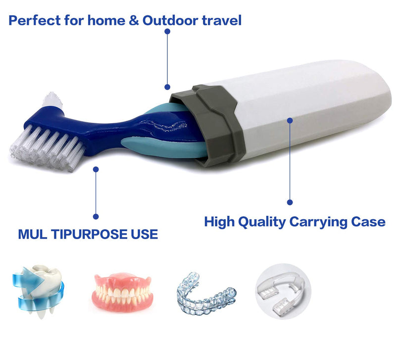 [Australia] - Denture Case,Denture Cups Bath, Toothbrush with hard denture, Dentures Container with Basket Denture Holder for Travel,Mouth Guard Night Gum Retainer Container (Pink) 
