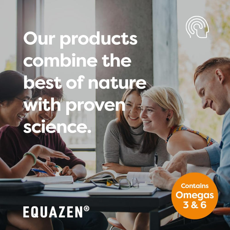 Equazen® Omega 3 & 6 Capsules, Brain & Cognitive Support, DHA, EPA & GLA, Clinically Researched 9:3:1 Formula, Tasteless & Odourless, Halal Certified, Gluten Free, 60 Pack 60 Capsules