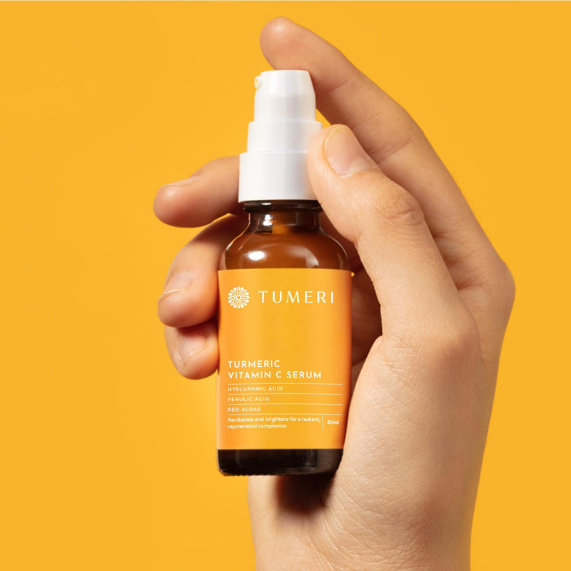 TUMERI Turmeric Vitamin C Face Serum – Facial Skin Care Vitamin C and Turmeric Serum for Dark Spots and Dark Circles – With Vitamin C + E and Ferulic Acid – 1 Fl oz