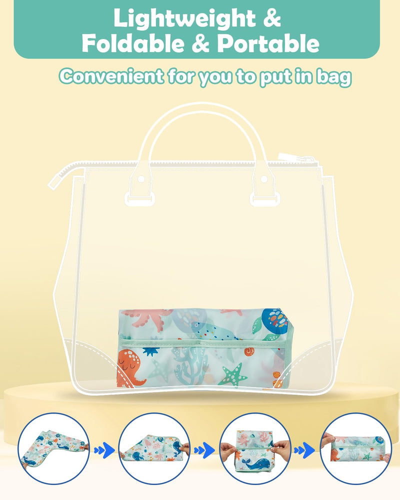 [Australia] - Lictin Baby Bibs for Boys Girls - Long Sleeve Bib, Waterproof Toddler Bibs, 0-24 Months Neutral Baby Smock for Eating Orange Elk/Light Blue Unicorn/Yellow Raccoon/Pink Hedgehog/Green Whale 
