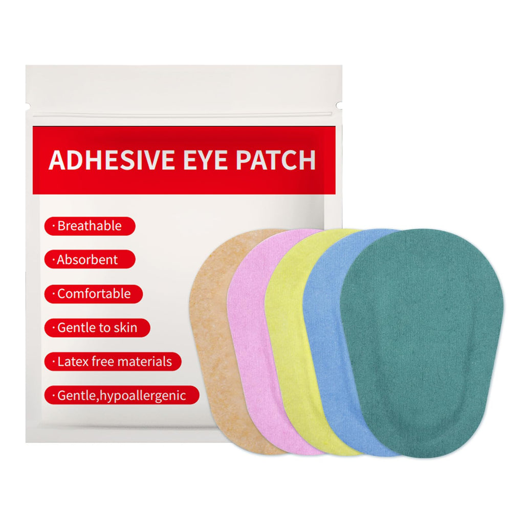 120pcs Adhesive Eye Patches Breathable Fabric Adhesive Bandages for Adults with Lazy Eye Amblyopia (5 Colors) Colorful&skin Color