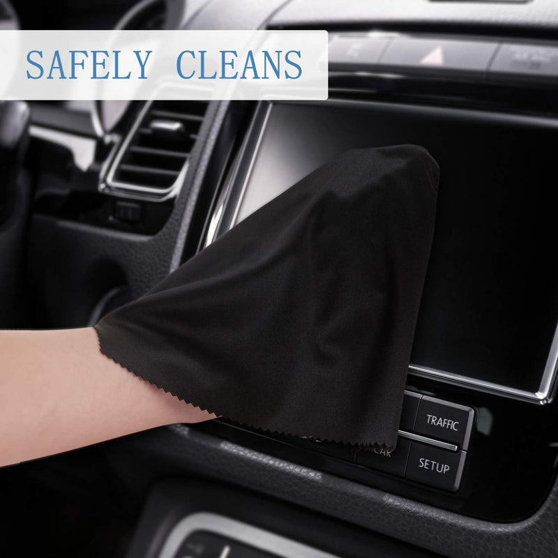 [Australia] - Frienda 12 Pack Large Microfiber Glass Cleaning Cloths 12 x 12 Inch Oversized Eyeglass Sunglasses Cleaning Cloths for Electronics Glasses Screens and Lenses(Black, White, Gray, Royal Blue) Black, White, Gray, Royal Blue 