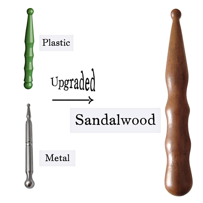 [Australia] - Sandalwood Acupoint Massage Pen, Traditional Wooden Acupressure Stick Reflexology Tool for Deep Tissue, Meridian Massage Tool for Body, Hand and Foot 
