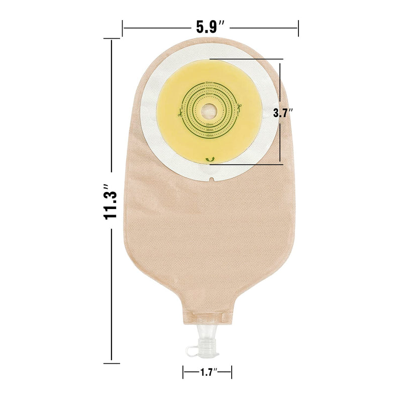[Australia] - Carbou 15PCS One-Piece Urostomy Bag Drainable Pouches with Measure Card,Cutting Tool for Colostomy Ileostomy Stoma Care, Cut-to-Fit 