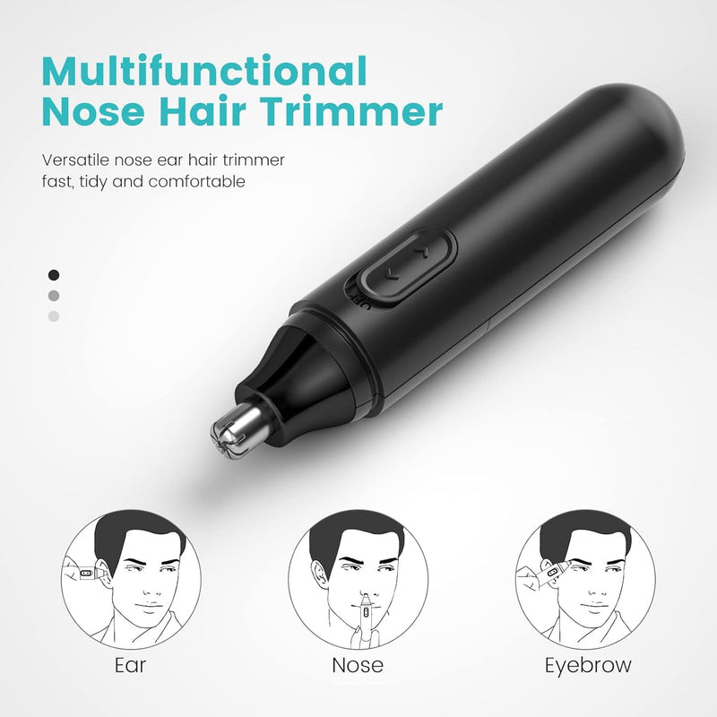 [Australia] - Ear and Nose Hair Trimmer for Men, 4 in 1 USB Rechargeable Professional Eyebrow and Facial Hair Trimmer with Waterproof Head Double-Edge Stainless Steel Blade 