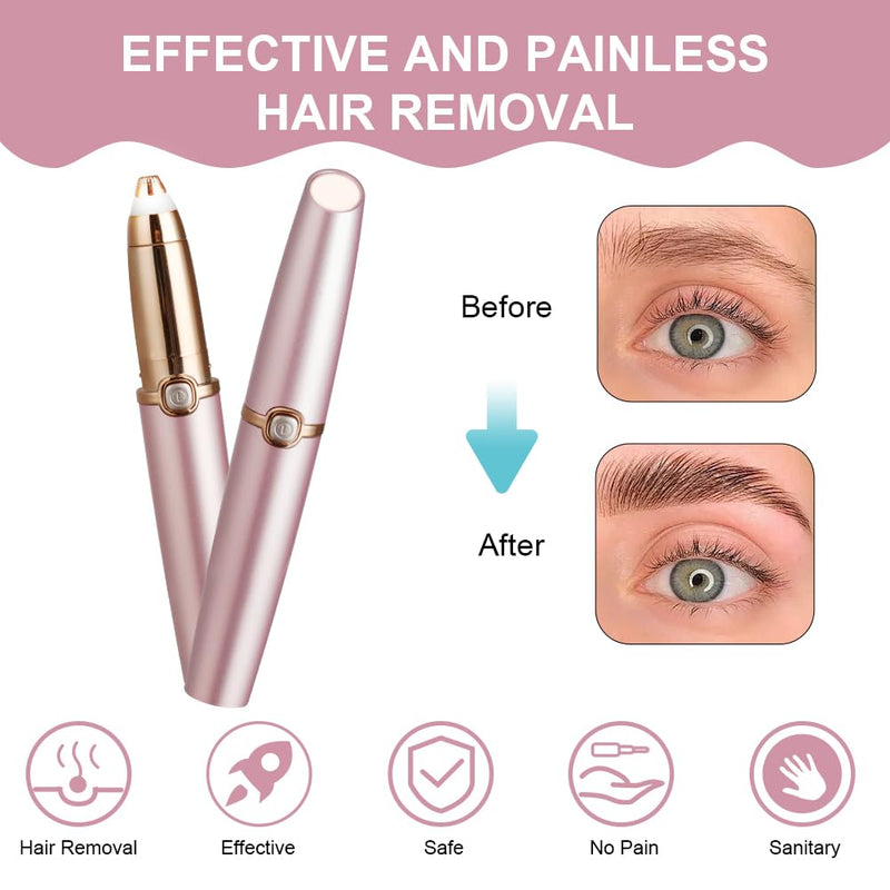 [Australia] - LOPHE eyebrow razor, eyebrow trimmer for women, eyebrow razor electric, painless and precision eyebrow trimmer for travel, on the go, gift (rose gold) rose gold 