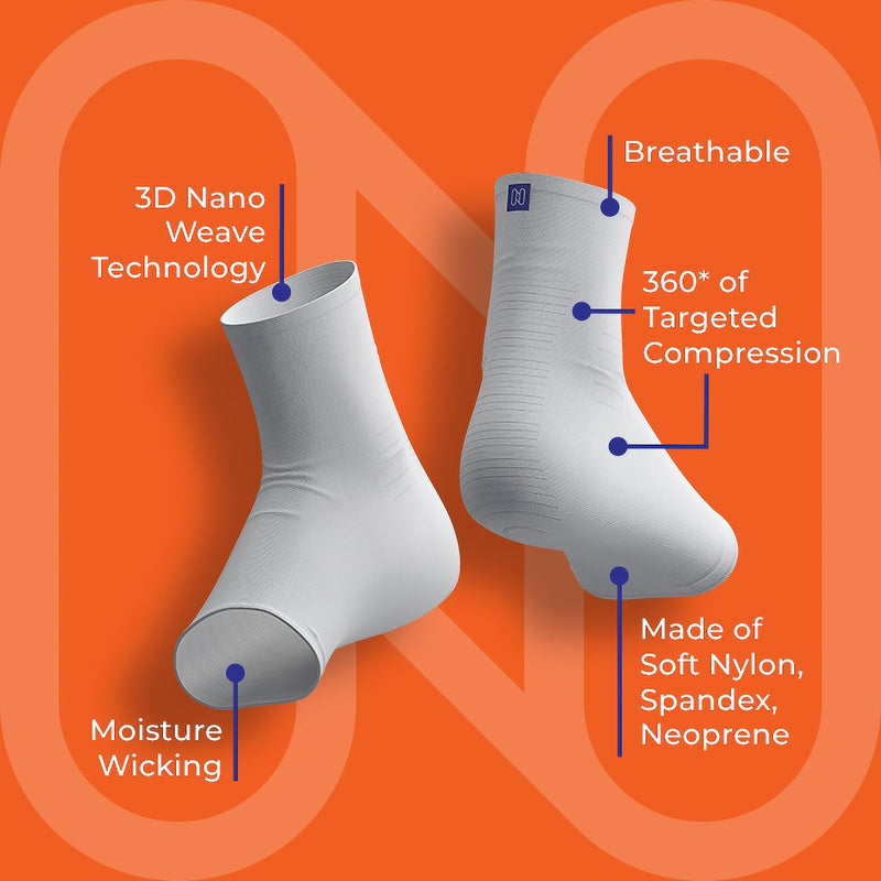 [Australia] - Compression Socks (Pair) - Nylon & Spandex Toeless Support for Plantar Fasciitis, Neuropathy, Foot Pain Relief Medium Black 