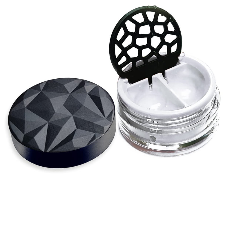 [Australia] - Lensbix contact lens case Geometric. Adult accessory with futuristic 3D lid design. The stylish gift for anyone who likes to wear lenses. (No23 white) No23 White 