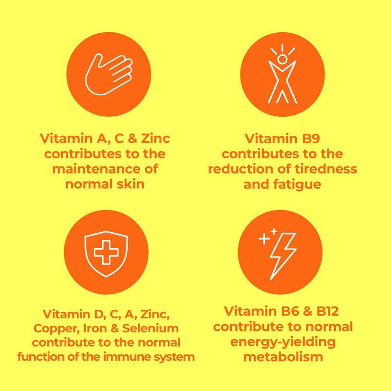 Berocca Immuno Effervescent Tablets, 11 Vitamins and Minerals, Including Vitamins D, C, A, B9, Zinc and Iron to Help Support Your Immune System and B6 and B12 Support Energy Release, Green, 30 Tablets
