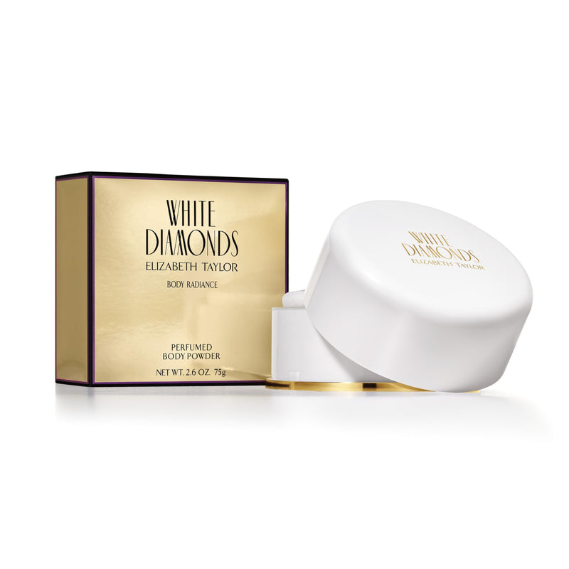 Elizabeth Taylor White Diamonds Body Powder with Puff for Women, 2.6 oz | Women's floral chypre body powder. Perfume with notes of Amazon lily, tuberose, jasmine, rose, amber, and sandalwood. 2.6 Ounce (Pack of 1)