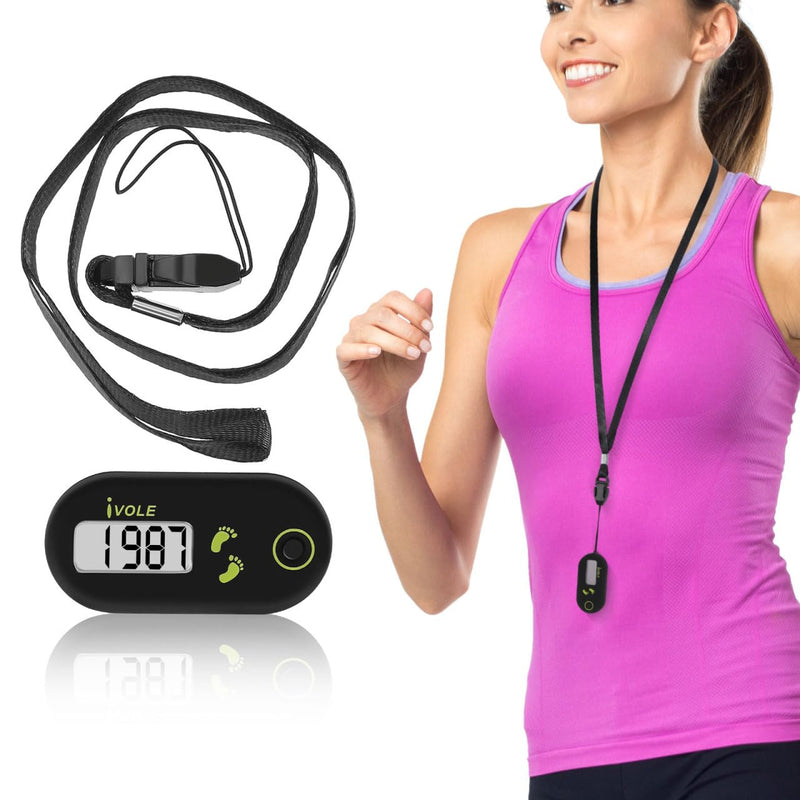 [Australia] - BESPORTBLE Sports Step Counter 3D Digital Pedometer Accurate Step Counter Portable Pedometer Mini Fitness Tool with Clip and Lanyard for Walking Running 