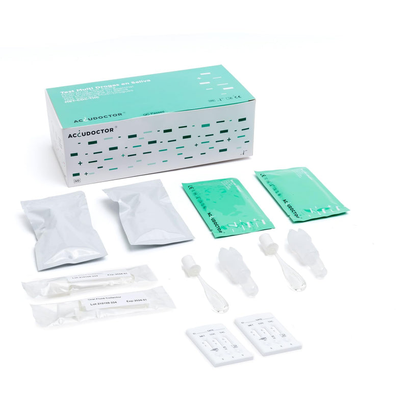 [Australia] - 2 Accudoctor drug test saliva 6 in 1 Drugs in saliva saliva test THC cannabis cocaine metanphetamine marijuana rapid drug test saliva test rapid test urine multi-drug test kit drug test 