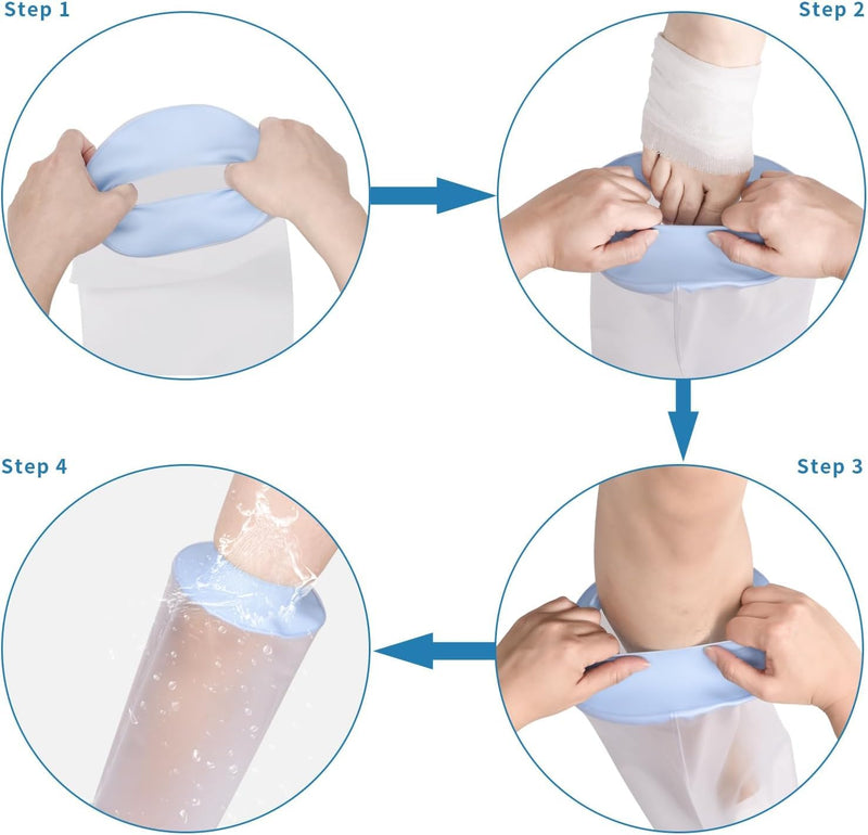 [Australia] - Fasola shower protection leg children, waterproof leg protector for plaster casts and bandages to keep dry, L children's leg - 72cm 