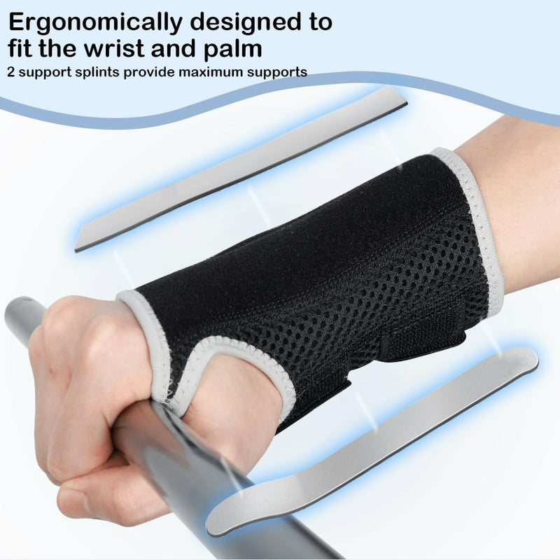 NuCamper Wrist Brace Carpal Tunnel Left Hand for Men Women,Wrist Support Splint Hand Brace with Adjustable Straps,Night Sleep Support Arm Stabilizer with Compression Sleeve for Tendonitis,Arthritis,Sprains,Pain Relief