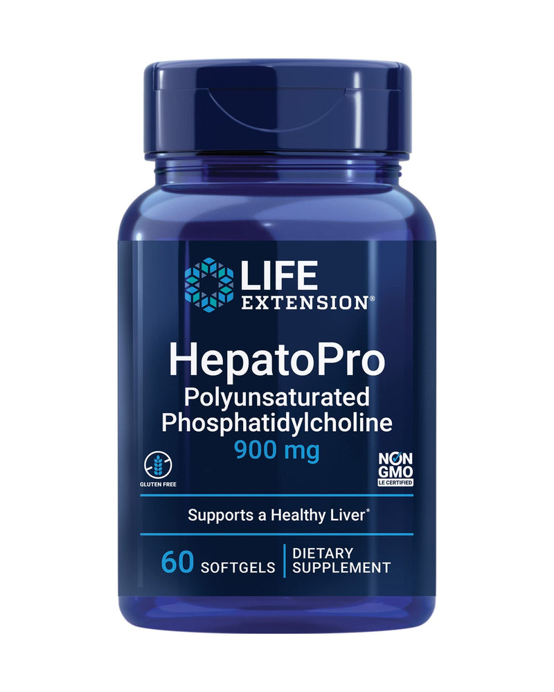 [Australia] - Life Extension HepatoPro Polyunsaturated Phosphatidylcholine - Phosphatidylcholine PPC Supplement for Liver Health Support and Detox – Non-GMO, Gluten-Free – 60 Softgels Standard Packaging 