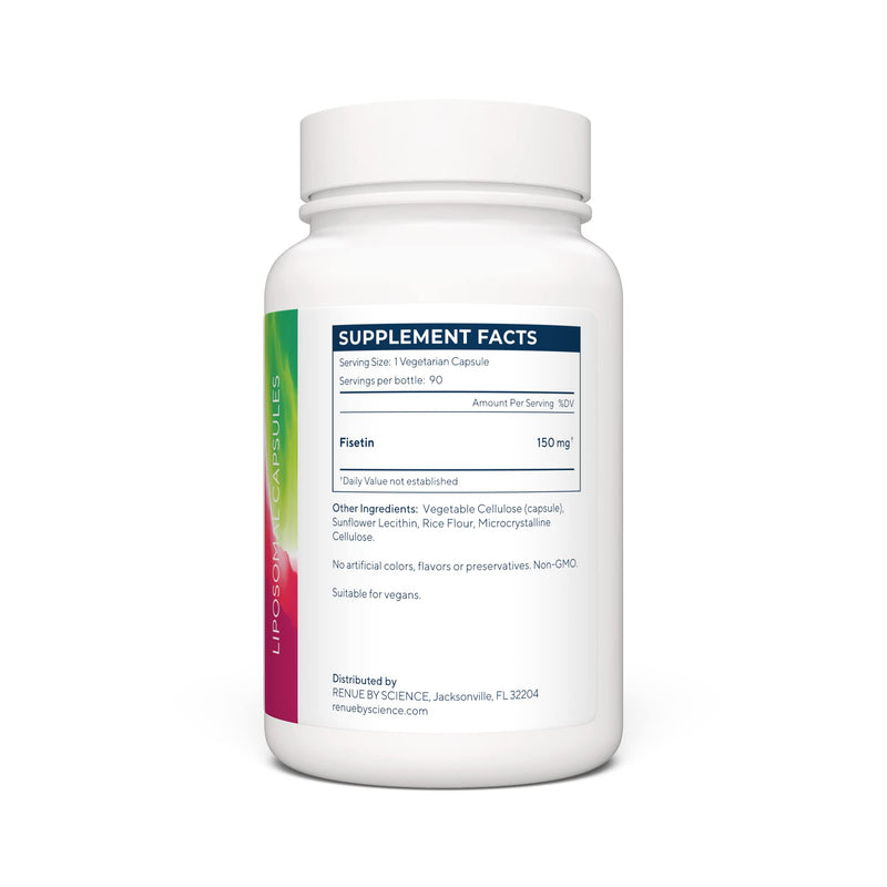 [Australia] - Fisetin | 90 Liposomal Fisetin Supplements - 150mg Fisetin per Serving | Senolytic Supplements | Bioavailable Formula for Increased Absorption | Non-GMO & Made in The USA 