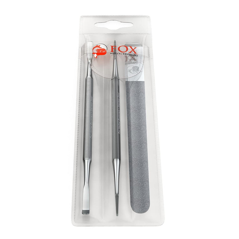 Fox Medical Equipment Ingrown Toenail Treatment Kit – Diamond File & Professional Toenail Lifter Tool – Surgical Stainless Steel Set for Pain-Free Relief, Precision Pedicure & Safe Nail Care