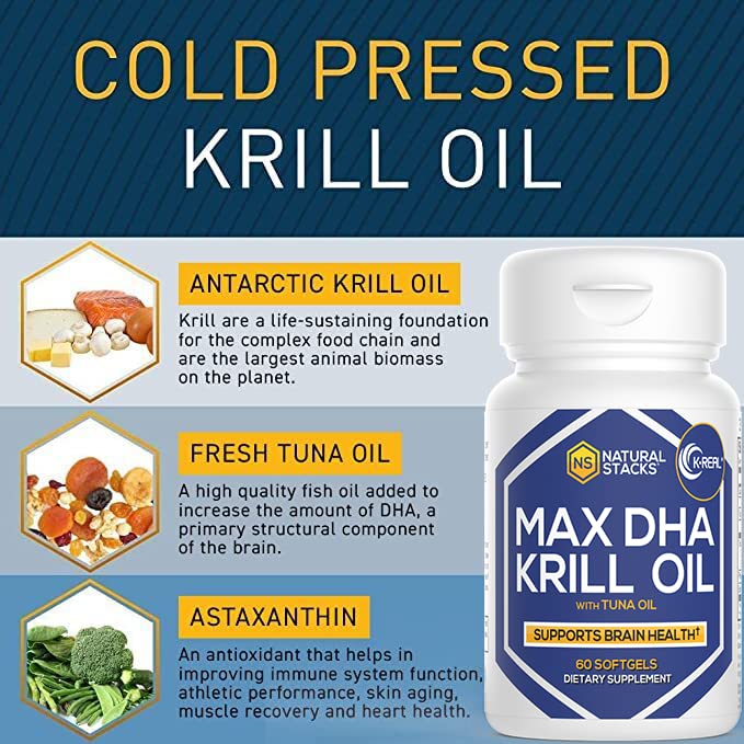 [Australia] - Antarctic Krill Oil Supplement - DHA EPA Omega 3 Supplement with Antioxidant Astaxanthin - Omega 3 Fish Oil to Support Brain, Heart & Joint Health - 60 Krill Oil SoftGels 60 Count (Pack of 1) 
