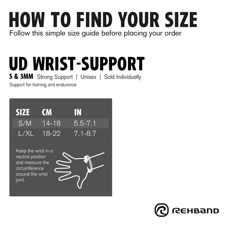 Rehband 5mm Wrist Brace in Neoprene/SBR, 1 x Wrist Splint with Adjustable Aluminum Splint for Right/Left, Supports Wrist during sports & daily life, Colour:Black, Size:Large/X-Large, Side:Left L-XL Black
