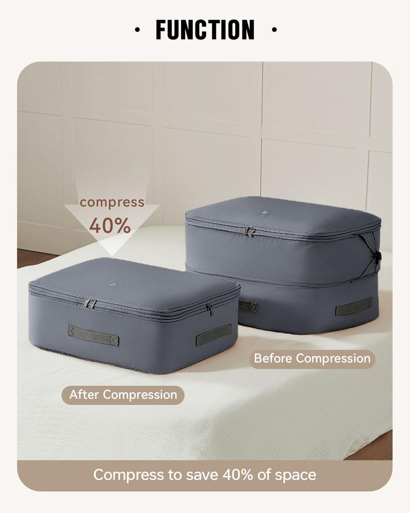 EACHY Travel Makeup Bag & 3-Pack Comforter Storage Bag