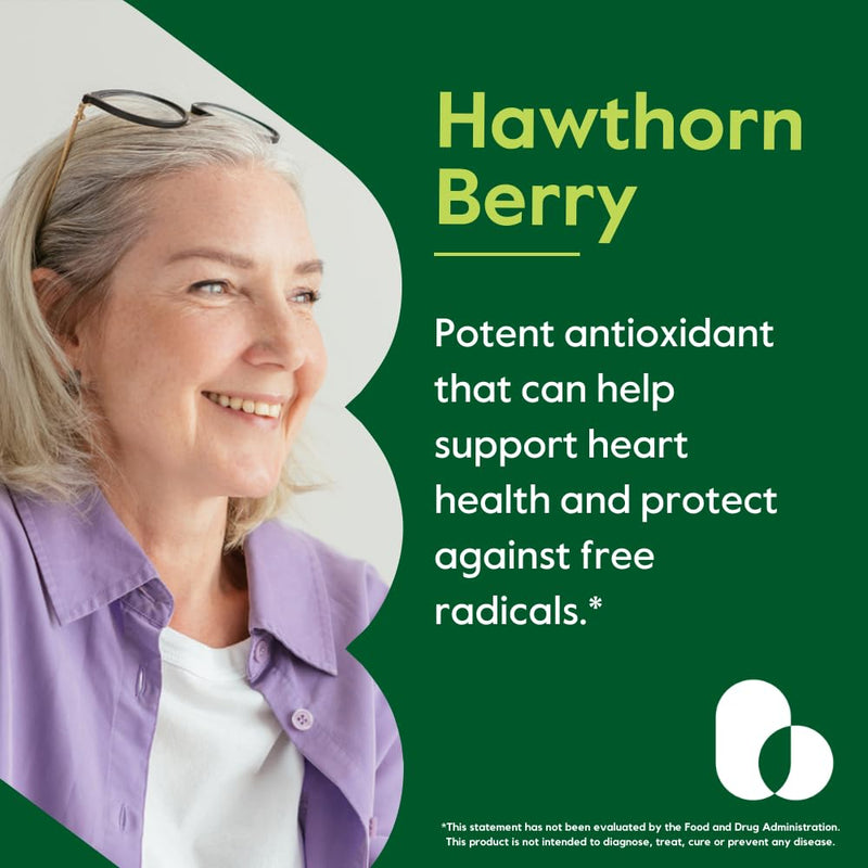 [Australia] - BESTVITE Hawthorn Berry 600mg per Capsule (240 Vegetarian Capsules) - No Stearates - No Fillers - Vegan - Non GMO - Gluten Free 