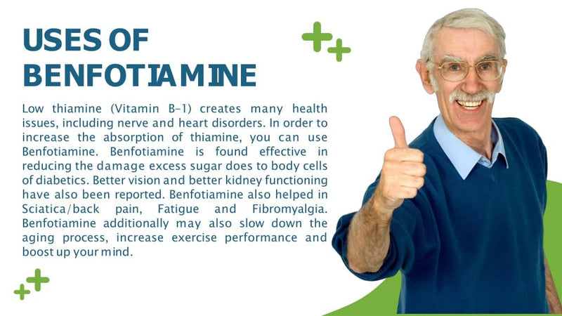 VITA PHARMA Benfotiamine 1000mg 60 Capsules, Healthy Blood Sugar Levels, Energy & Metabolism, Eye & Nerve Function, Nerve & Neuropathy Health