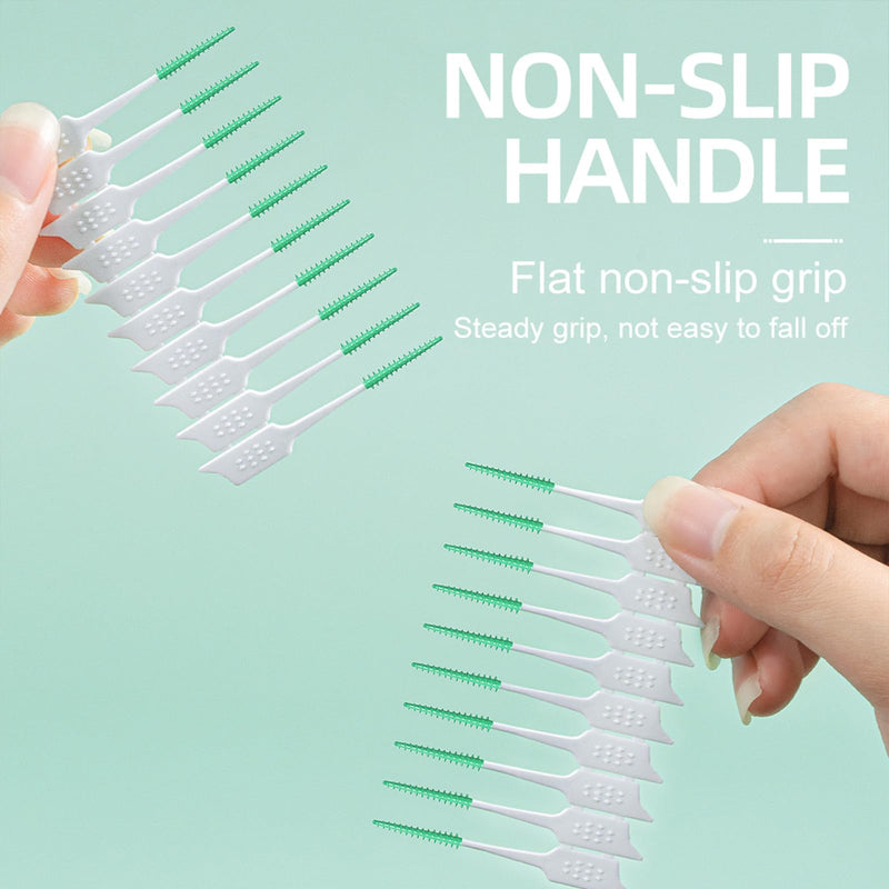 Super Deer Dental Floss Picks Soft Silicone interdental Brush, Braces Brush, Floss Picks for Teeth, Disposable interdental Brush, Suitable for Cleaning Teeth Health (2) 2