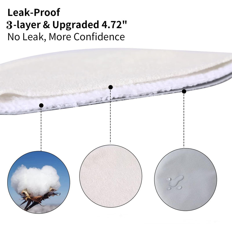 [Australia] - Breast Pads 10pcs Reusable Nursing Pads Washable+ Wet Bag and Laundry Bag - Breast Pads for Leaking Milk - Super Absorbent Nursing Pads Nursing Nipple Pads (Large 4.7") pure color 