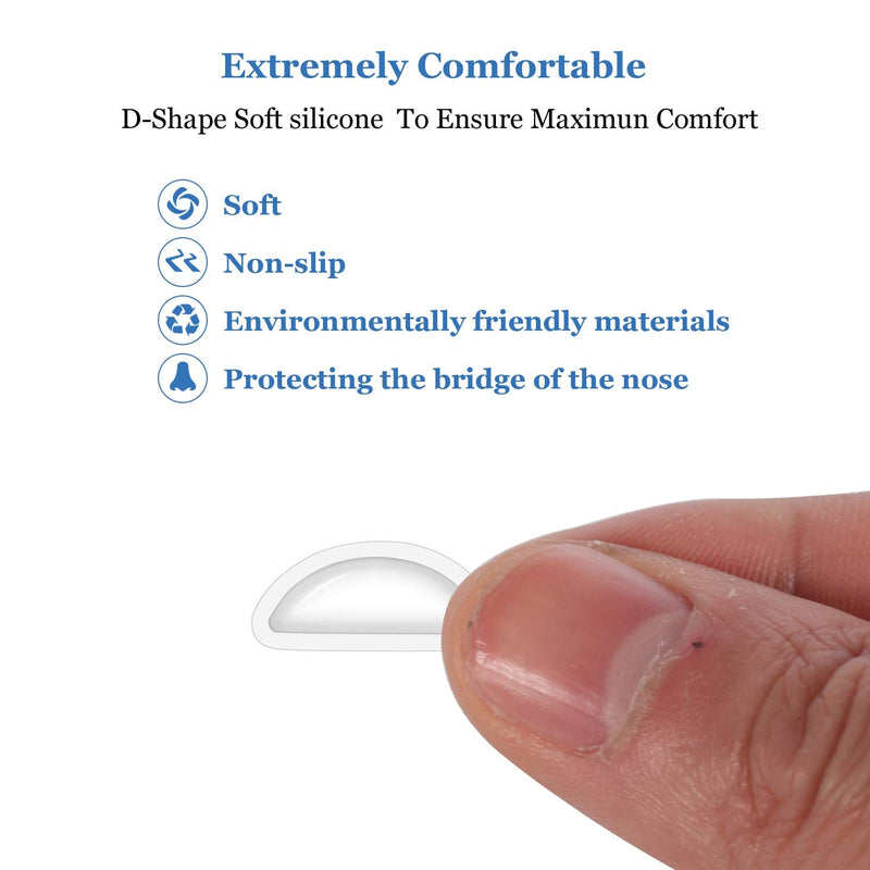 [Australia] - Eyeglass Nose Pads, Soft Silicone Adhesive Air Chamber Glasses Nose Pads, 3.5mm Heighten Nose Pads for Plastic Frames, 12 Pairs (Clear) Clear 