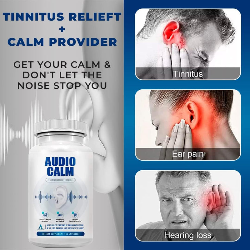 [Australia] - Audio Calm - Tinnitus Relief Supplement | Natural Stop Tinnitus Solution - Relieves Ear Ringing, Buzzing, Clicking | 60 Capsules (1) 1 