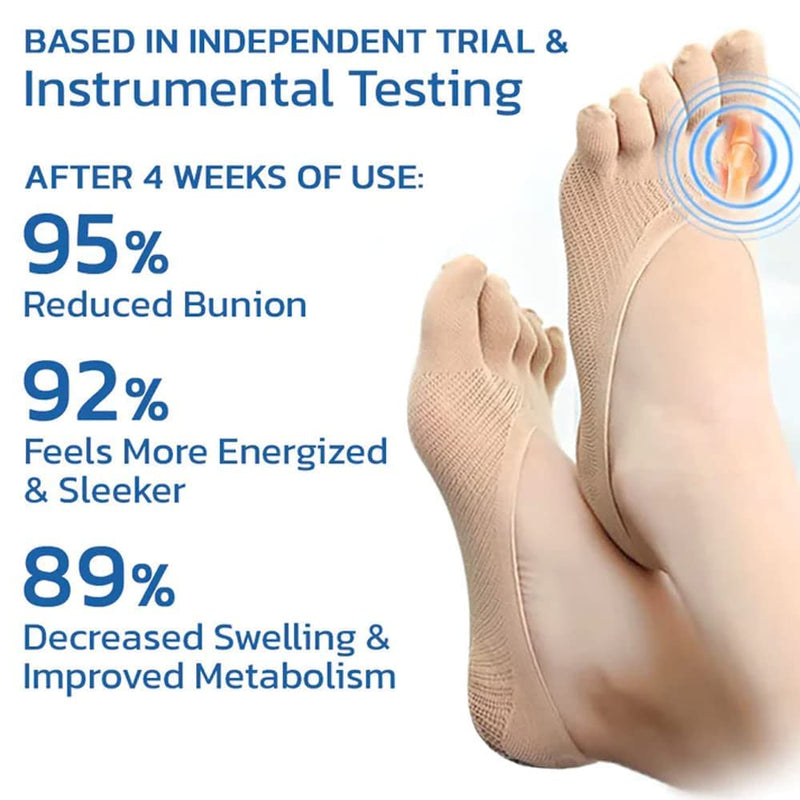 [Australia] - 5 Pairs Sock Align Toe Socks for Bunion, No Show Low Cut Five Finger Orthopedic Compression Socks For Women (Toe Socks-B) Toe Socks-B 