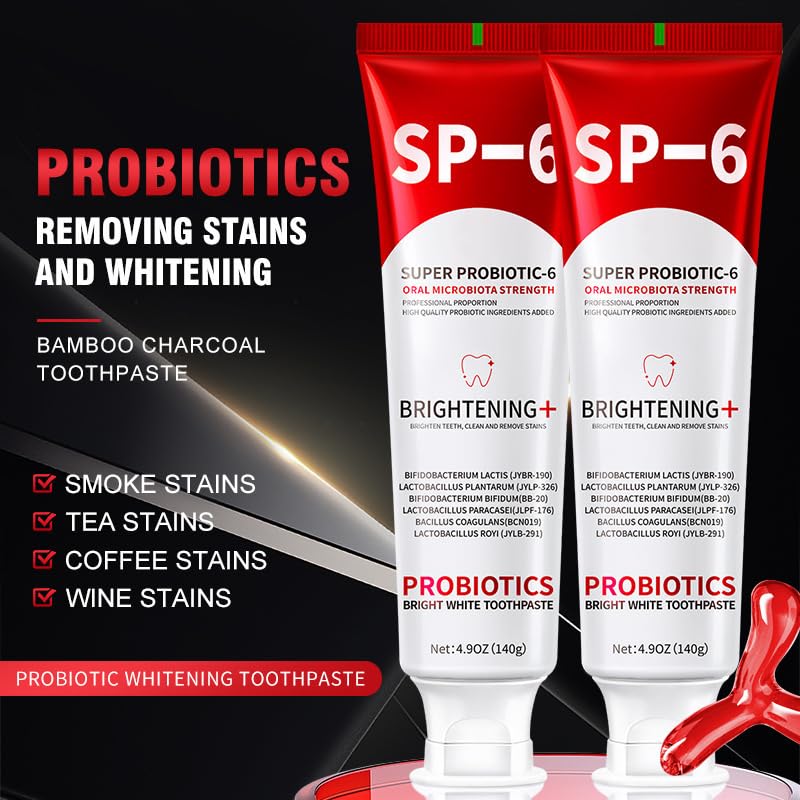 Hydroxyapatite Toothpaste SP-6 Probiotic Toothpaste Set for Enamel Protection and Tooth Strengthening Fresh Breath Gum Health Fluoride-Free whitening toothpasteToothpaste for Sensitive Teeth (2)