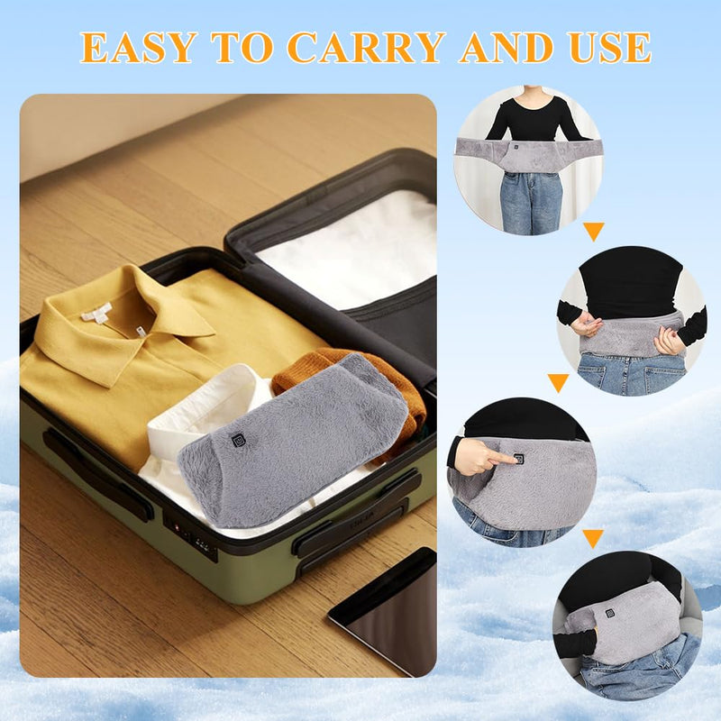 [Australia] - HASAIKA® Electric Heat Belt, Lumbar Warmer, Heat Belt with Hand Pockets, Three Level Temperature Control for Back, Abdomen and Waist Pain 