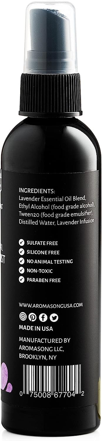 [Australia] - Aromasong Lavender Pillow Spray for Sleeping - All Natural Calming Linen & Bedtime Sleep Mist for Deep Sleep - Pillow Spray Aromatherapy with Botanical Essential Oils for Relaxing Stress 4 Fl Oz (Pack of 1) 