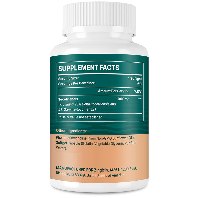 [Australia] - Vitamin E Tocotrienols - Liposomal Vitamin E Oil 1000mg, Highly Absorbable Delta Tocotrienol and Gamma Tocotrienol, 60 Softgels 60 Count (Pack of 1) 