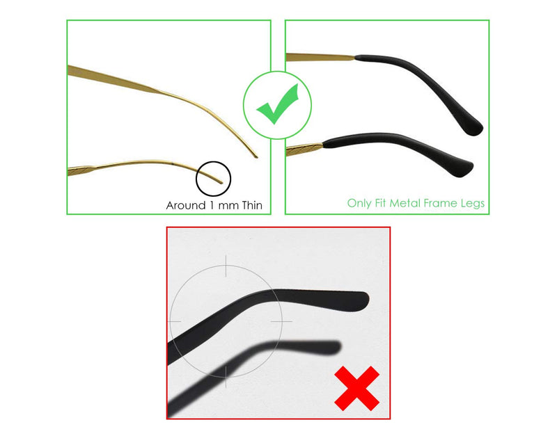 [Australia] - DS. DISTINCTIVE STYLE Eyeglass Metal Frame End Tips 6 Pairs Silicone Ear Sock Pieces Tubes Anti-slip Replacement Glasses Ear Cushion for Thin Metal Eyeglass Legs - Black 