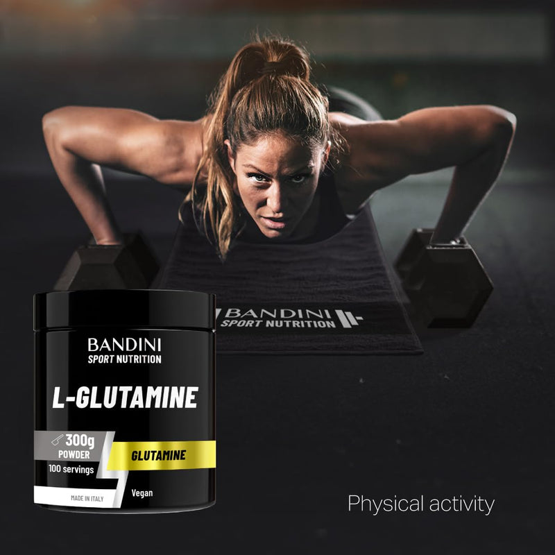 Bandini® Pure L-Glutamine Powder - Essential Amino Acid for Intensive Training & Gym - High Strength & Flavourless Vegan Glutammine from Natural Corn Fermentation - Glutamine (300g (Pack of 1)) 300g (pack of 1)