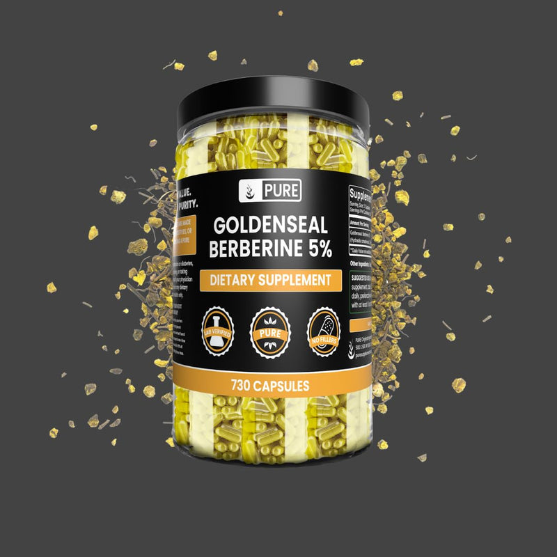 [Australia] - PURE ORIGINAL INGREDIENTS Goldenseal Berberine (730 Capsules) No Magnesium Or Rice Fillers, Always Pure, Lab Verified (730 Count) 730 Count (Pack of 1) 