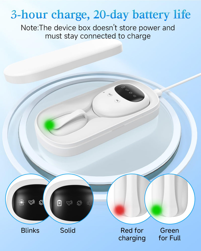 [Australia] - US-Patented Wireless Bedwetting Alarm for Boys and Girls,High Sensitivity Sensor for Deep Sleepers, USB-C Rechargeable, 3 Modes (Vibration/Sound/Combo), Split Sensor (787in), Portable Case, 20-Day Use 