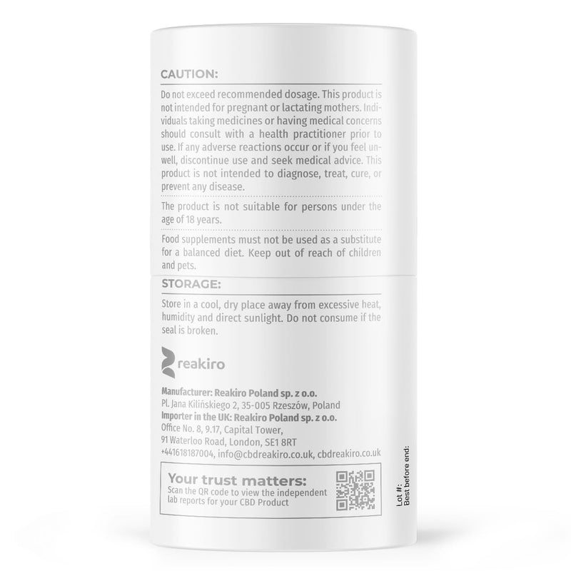 Reakiro Forte CBD Soft Gel Capsules 750mg 60pcs | Fast-Acting CBD Capsules with BioForte Plus | 12mg Cannabidiol Oil per Capsule I High Strength | Stress & Anxiety Relief